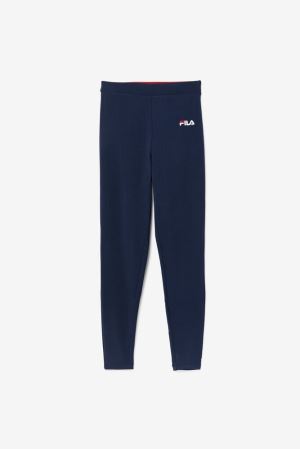 FILA Rathi High Waisted Leggings Navy / White / Red,Womens Clothing | CA.RONUTE410